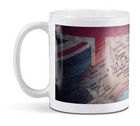 1 x 11oz (284ml) White Ceramic Mug Cup - Australian Flag Map Australia Design for Coffee Tea Drinks Kitchen Birthday Office Fun #21170