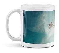1 x 11oz (284ml) White Ceramic Mug Cup - British RAF Spitfire Vintage Plane Design for Coffee Tea Drinks Kitchen Birthday Office Fun #16310