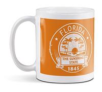 1 x 11oz (284ml) White Ceramic Mug Cup - Florida USA The Sunshine State Miami Design for Coffee Tea Drinks Kitchen Birthday Office Fun #5549