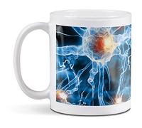 1 x 11oz (284ml) White Ceramic Mug Cup - Nerve Cell Biology Science Design for Coffee Tea Drinks Kitchen Birthday Office Fun #3509