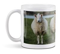 1 x 11oz (284ml) White Ceramic Mug Cup - Sheep Flock Farm Farmer Design for Coffee Tea Drinks Kitchen Birthday Office Fun #15771