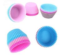 1 x 12 x Silicone Cupcake Moulds DIY Baking Fondant Muffin Cake Decoration Lining Pudding Jelly Case Random Colour Stylish and Popular Durability