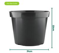 1 x 12L Round Black Plant Pots For Growing Garden Plants & Herb Outdoor Growers