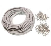 1 X 12m Curtain Wire Kit with 12 Screw-in Hooks and 12 Eyes