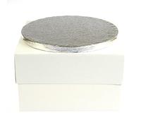 1 x 14" x 14" x 6" Inch White Cake Box & 14" Round Cake Drum