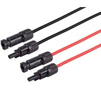 1 x 2 m PV4 extension cable kit 6 mm² pack of 2 MC4 photovoltaic compatible H1Z2Z2-K IEC 62852 IP68 halogen free UV resistant
