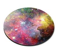1 x 20cm Round Mouse Mat Pad - Galaxy Print Space Nebula Solar System Science Physics Astronomy Astrology Pink Red Yellow Blue #8764