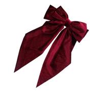 1 x 21 cm x 36 cm Hair Bow Clip Women's Velvet Hairpin Bow Hair Pin Bow Hair Clips Vintage Feather Clip Hair Accessories Hair Bow Headpiece Headpiece Wine Red