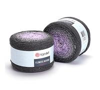 1 x 225 gr Yarn Flowers Merino 25% Wool 75% Acrylic Multicolor Rainbow Crochet Winter Length 590m (645 Yards), Yarn Weight 3 (547)