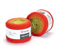 1 x 225 gr Yarn Flowers Merino 25% Wool 75% Acrylic Multicolor Rainbow Crochet Winter Length 590m (645 Yards), Yarn Weight 3 (539)