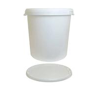 1 X 25L Litre White Plastic Storage Bucket Hydroponic Storage Container Tubs Plasterers Bucket Car Wash Bucket Brew Buckets Pail Bucket (With Tamper Evident Lid)