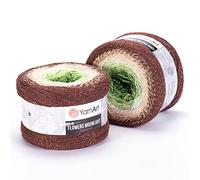 1 x 260g Yarn Flowers Moonlight, 1000m (1093 Yards) Glitter Cotton Yarn, Silvery Cake, Multicolor Cotton, Soft, Rainbow Crochet, Metallic Lurex handknit Shiny (3272)