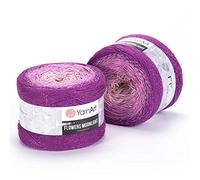 1 x 260g Yarn Flowers Moonlight, 1000m (1093 Yards) Glitter Cotton Yarn, Silvery Cake, Multicolor Cotton, Soft, Rainbow Crochet, Metallic Lurex handknit Shiny (3290)