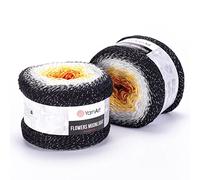 1 x 260g Yarn Flowers Moonlight, 1000m (1093 Yards) Glitter Cotton Yarn, Silvery Cake, Multicolor Cotton, Soft, Rainbow Crochet, Metallic Lurex handknit Shiny (3259)