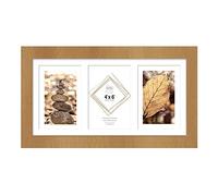 1 x 3 Aperture- Collage Photo Frames 4"x 6" Glass Front Wall Hang Portrait/Landscape for Displaying Photos - Black, White, Brown Options - Frame for Wall Hanging - for Home Decor or Gifts (Brown)