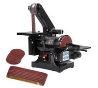 1 x 30 Inch Belt Sander with 5 Inch Disc Sander, Powerful Bench Sander with 2.1A Powerful Motor for Woodworking, (8 * 80 Grit, 4 * 100 Grit)