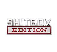 1 x 3D Car Shitbox Edition Badge, Strong Adhesive Shitbox Sticker, Vehicle Sticker Decal, Car Tail Side Emblem Accessories, Easy to Use, 6.9 x 1.5 inches