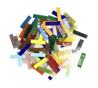 1 X 4 cm Stained Glass Strip,DIY Glass Mosaic Hobbies,DIY Crafts,Plates,Picture Frames,Flower Pots,Handmade Jewelry 200g (Mixcolor)