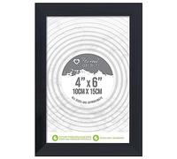 1 X 4 x 6 Inch Black Picture Frames Photo Frame Set MDF Wood with Real Glass Front Photo Frames Display Frames Art Print Poster Frame Wall-Mountable & Freestanding For Home Office Schools