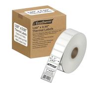 1" x .5" Thermal Labels | 4 Rolls | 9800 Labels | fits Zebra, Godex, Arkscan, iDPRT, Offnova Thermal Label Printers and More | Blank White Adhesive Stickers by Ecotherm