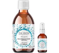 1 x 500 ml colloidal silver (40 ppm) in brown glass bottle with 30 ml spray bottle, silver water, pure water, 100% colloidal