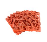 (1 x 5pc Anti-Slip Deck Boards) KCT Red Brick Garden Path and Patio Decking Interlocking Tiles