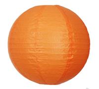 1 x 8" Orange round paper lantern with wire ribbing