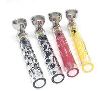 1 X 9cm Portable Mini Glass Pipe Smoking Tobacco Heat Resistance, Coloured Glass Pipe, Comes With 5 X Free Silver Screen, Choose Design Uk For Gift Collection Multi-Functional