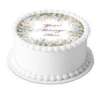 1 x A4 Decor Icing Sheet printed with PERSONALISED Wild Flower & Butterfly image -7.5 inch diameter circle - Perfect for Larger Cakes