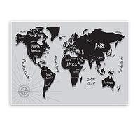 1 x A4 Fun World Map Vinyl Sticker - Continents Globe School Student #29802