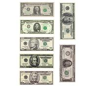 1 x A4 Printed with Separate Dollar Bills Money Decor Icing Sheet Edible Cake Topper Decorated Sheet - 7 Different Dollar Bills