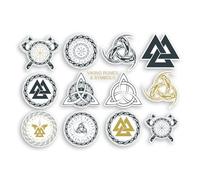 1 x A4 Viking Symbols Vinyl Stickers - Magic Runes Pagan Norse Hammer Spiritual Thor Sticker #70830