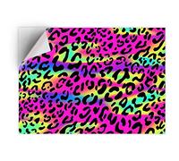 1 x A4 Vinyl Sticker - Neon Leopard Pink Girls Pattern Art Print Decal - Sticky Back Sticker Sheet #8519