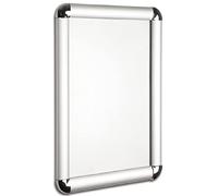1 X A4 Wall Mounted Matt Silver Aluminium Snap Shut Frame, Snap Frames With Round Corner wall decoration, 25mm Silver Snap Frame Poster Holder Retail Display SIZES A4