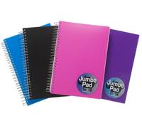 1 x A5 Black Jumbo Notebook Spiral Bound Note Pad 200 Sheets Perforated Office/School/Student