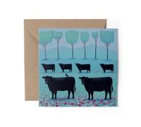 1 x Aberdeen Angus Cow Greeting Card - Scottish Beef Cows Herd Farm #73232
