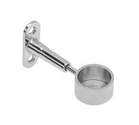 (1 x Adjustable bracket) Wardrobe Rail Round Hanging Chrome Tube 25mm + End Supports + Screws 3 Lengths