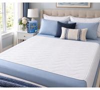 1 x ALIA Washable Bamboo Bed Pad with Tucks | 85x115 cm | White | Pack of 1 | Soft Bamboo Surface | Breathable Comfort | Gentle on Skin | Super Absorbent | Washable & Reusable | Tuck-In Flaps | Pack of 1
