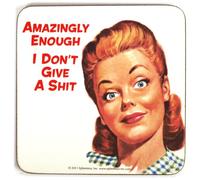1 X Amazingly Enough... single funny drinks coaster (hb white)