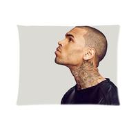 1 X American Pop Popular Singer Star Chris Brown Tattoo Personalized Custom Soft Pillow Case Cover 20X26 (One Sdie)