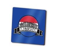 1 x Amsterdam Square Magnet - The Netherlands Flag Skyline Landmarks City Fridge Magnetic Travel Holiday Family Friend Women Men #83295