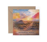 1 x Ancient Teotihuacan Greeting Card - Mexico Travel Modern Art Gift #72114