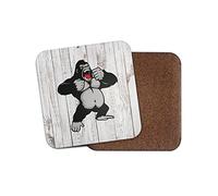 1 x Angry Gorilla Cork Backed Drinks Coaster for Tea & Coffee #4136 (1 Coaster)