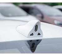 1 x antenne solaire de voiture, Riloer Antenne solaire de signal LED d'antenne d'aileron de requin de lumière d'avertissement blanche anti-tailing