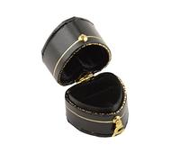 1 x Antique Style Leatherette Heart Shaped Small Ring Box - Suitable for a small ring!