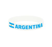 1 x Argentina White World Cup Sports Event Football Country National Flag Silicone Wristband