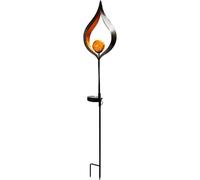 Burwells 1 x Aura Flame Globe Stake Light - Solar Powered Zen Style Outdoor Garden Metal LED Globe Light for Pathway, Driveway, Borders, Lawn, Patio, Yard - Measures H91 x W16.8 x D7.2cm