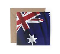 1 x Australia Greeting Card - Australian Flag Travel Travelling Holiday Landmarks Oz Gap Year Student Emigrate New Home Celebration #81584