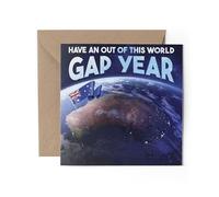 1 x Australia Greeting Card - Australian Gap Year Map Down Under Flag Travel Travelling Holiday Landmarks Oz Student Celebration #81597