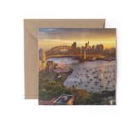 1 x Australia Greeting Card - Australian Sydney Flag Travel Travelling Holiday Landmarks Oz Gap Year Student New Home Celebration #81589